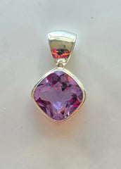 Amethyst Double Bezel Pendant