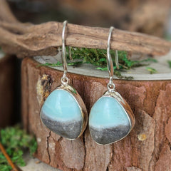 Amazonite Freeform Sterling Silver Earrings