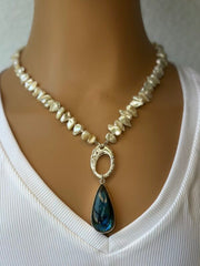 18" Freshwater Pearl Chip Interchangeable Charm Necklace