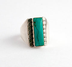 Oblong Turquoise Stone Ring
