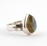 Labradorite Pear-Shaped Sterling Silver Ring