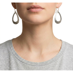 Hammered Rounded Triangle Hoop Earrings