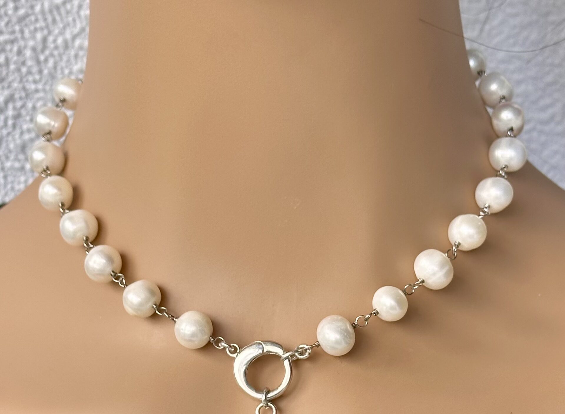 16" Freshwater Pearl Interchangeable Charm Necklace image 0