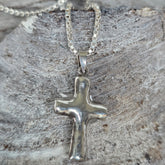 Hammered Sterling Silver Cross Pendant