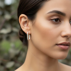 Textured Square Hoop Earrings