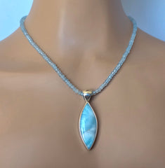 Larimar Marquise Shaped Pendant