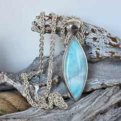 Larimar Marquise Shaped Pendant
