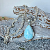 Pear Shaped Larimar Pendant