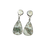 Mother of Pearl and Moss Agate Post Earrings