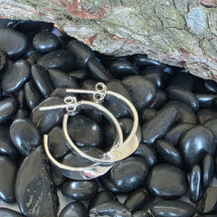 Twisted Sterling Silver Small Hoop Earrings