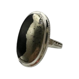 Pyrite in Quartz Oval Ring image 0