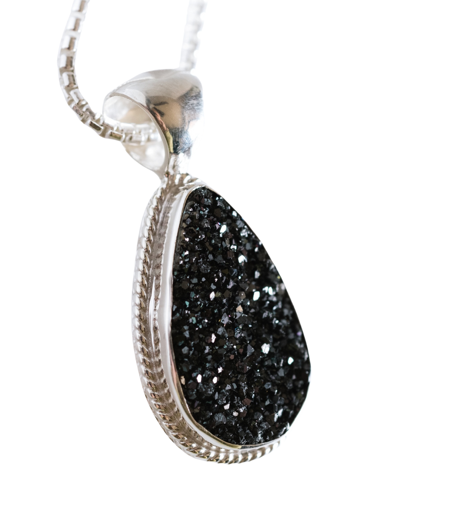 Black Knight Drusy Pendant image 1