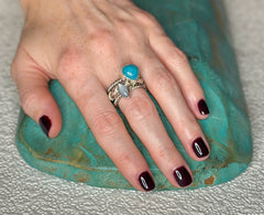 Amazonite Pear Ring image 1