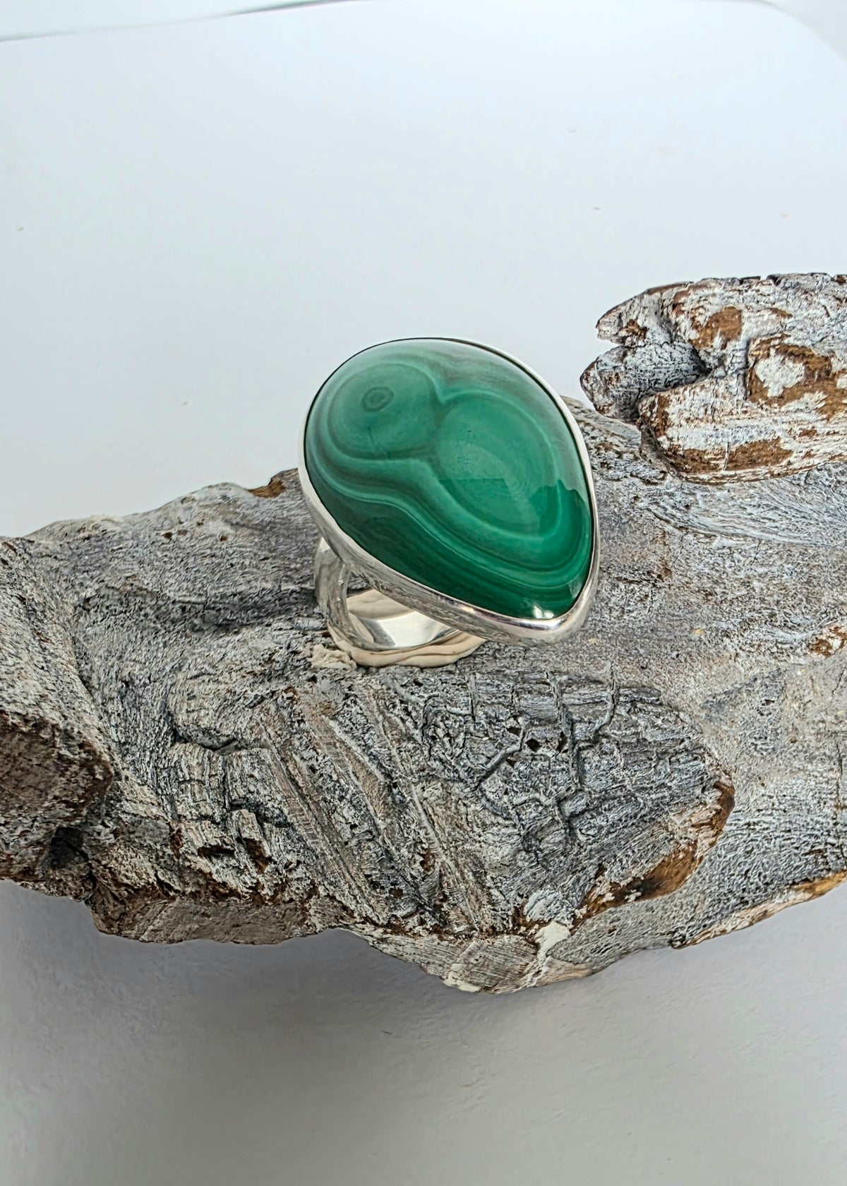 Malachite Adjustable Statement Ring