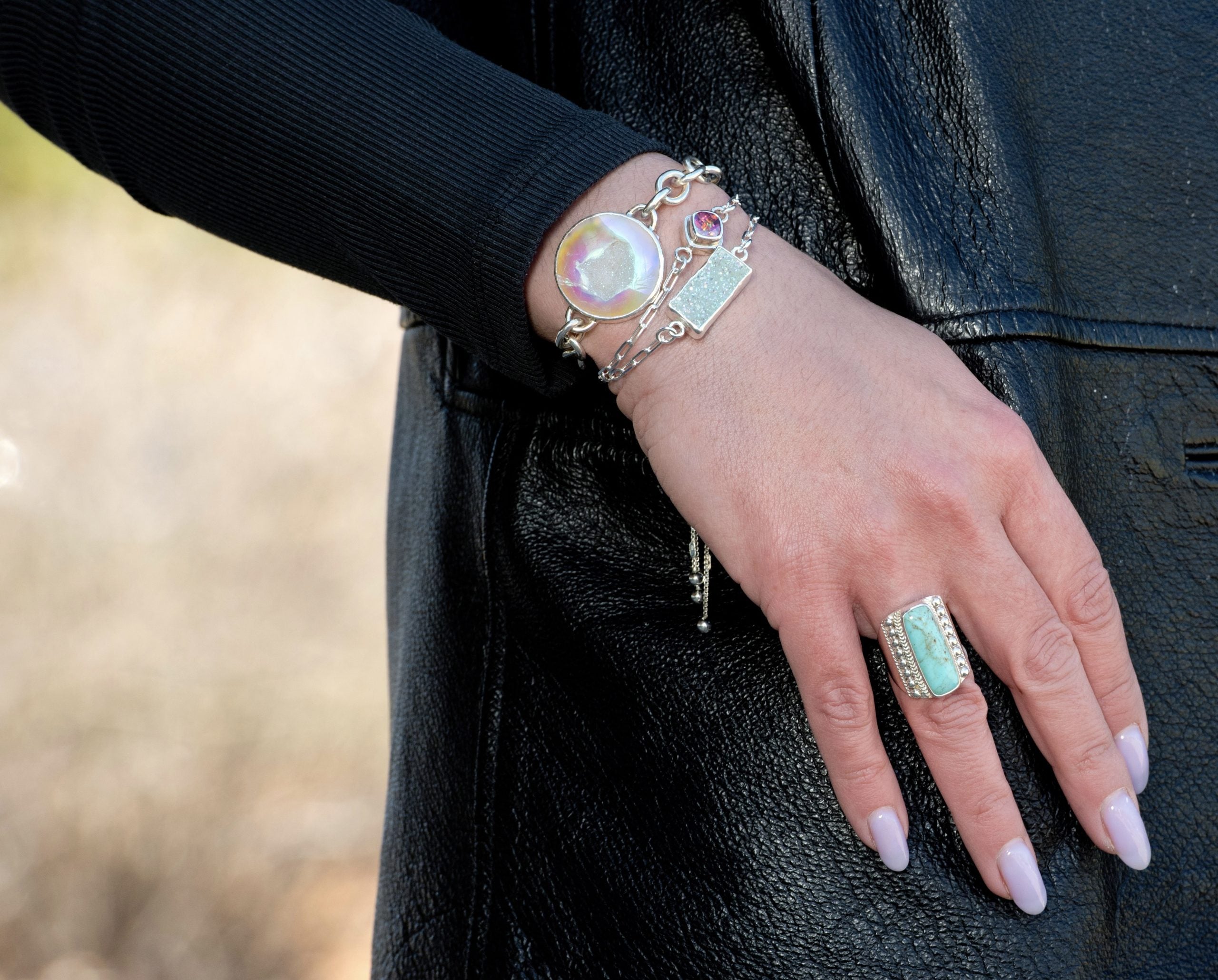 Elongated Turquoise Ring image 2