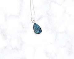 Delicate Cassiopeia Blue Drusy Pendant image 1