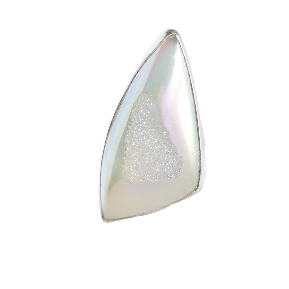 SI Opalized White Drusy Ring image 0