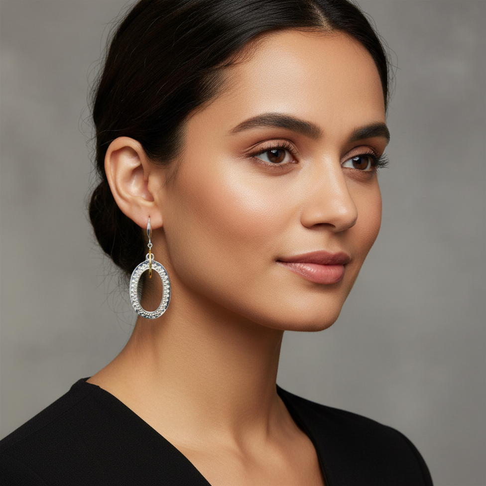 Oval "Bali Crown" Earrings