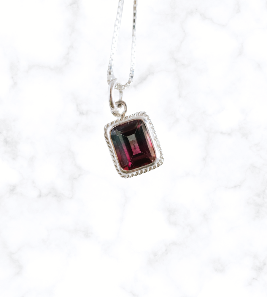 Delicate Watermelon Tourmaline Pendant image 1
