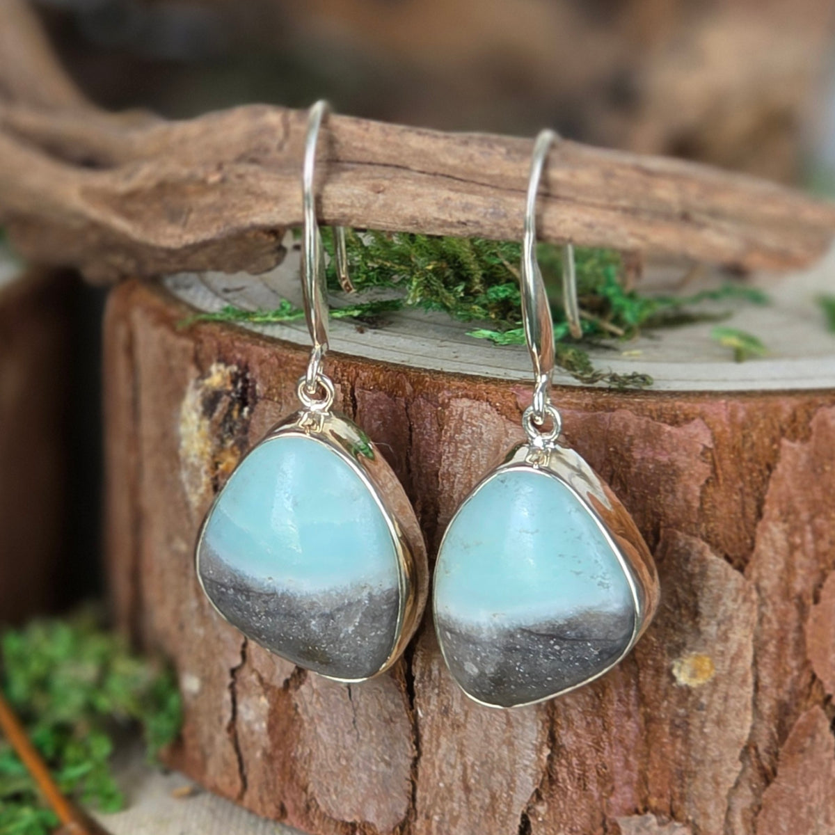 Amazonite Freeform Sterling Silver Earrings