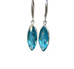 Marquise Shaped London Blue Quartz Earrings