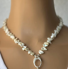 18" Freshwater Pearl Chip Interchangeable Charm Necklace
