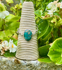 Turquoise with Pyrite Sterling Silver Bracelet