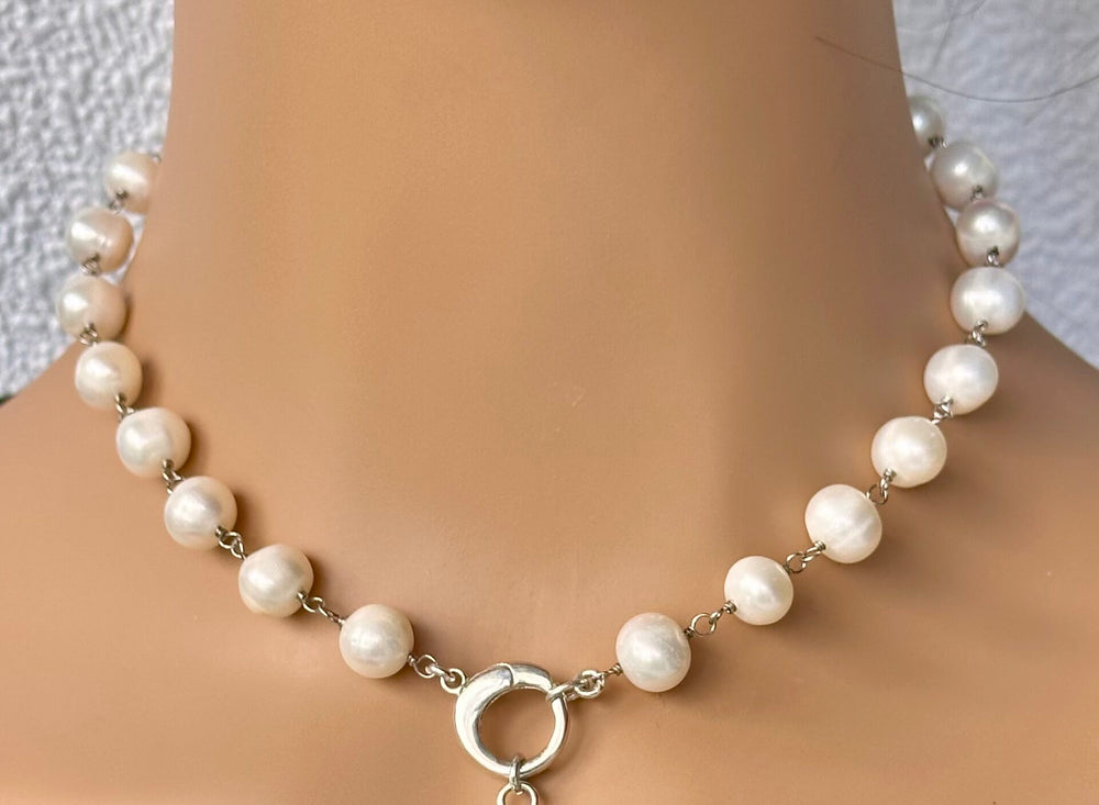 16" Freshwater Pearl Interchangeable Charm Necklace image 0