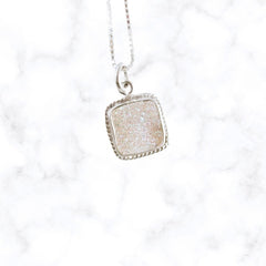 Delicate SI Opal Square Drusy Pendant image 1