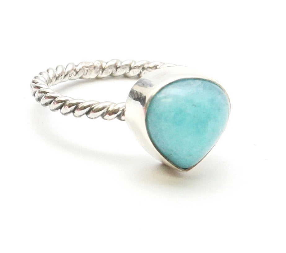 Amazonite Pear Ring image 2