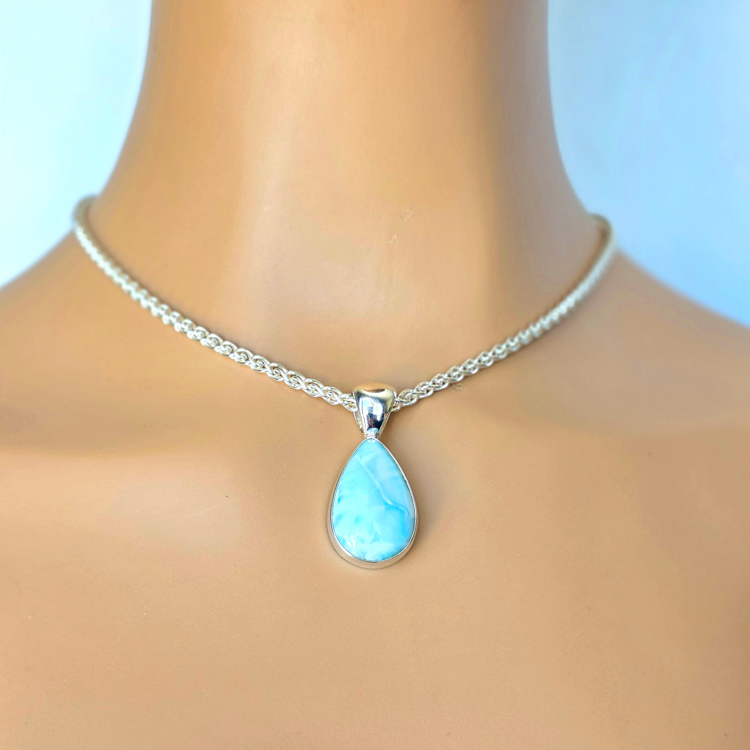 Pear Shaped Larimar Pendant