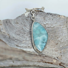 Free Form Larimar Toggle Pendant (Interchangeable)