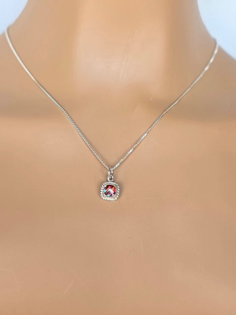 Raspberry Topaz Tiny Pendant