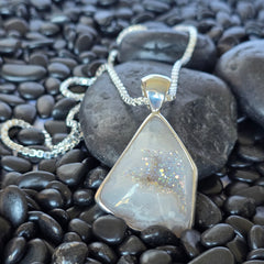 Freeform White Drusy Pendant