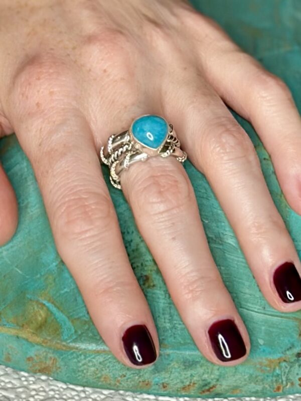 Amazonite Pear Ring - Image 2