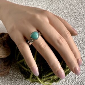 Amazonite Pear Ring
