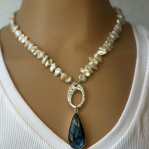 16" Freshwater Pearl Chip Interchangeable Charm Necklace