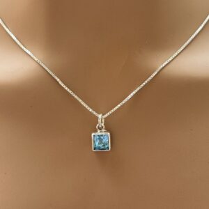 Delicate Blue Topaz Pendant