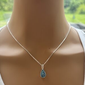 Delicate Cassiopeia Blue Drusy Pendant