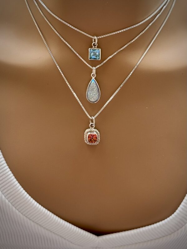 Delicate SI Opal Pear Drusy Pendant - Image 2
