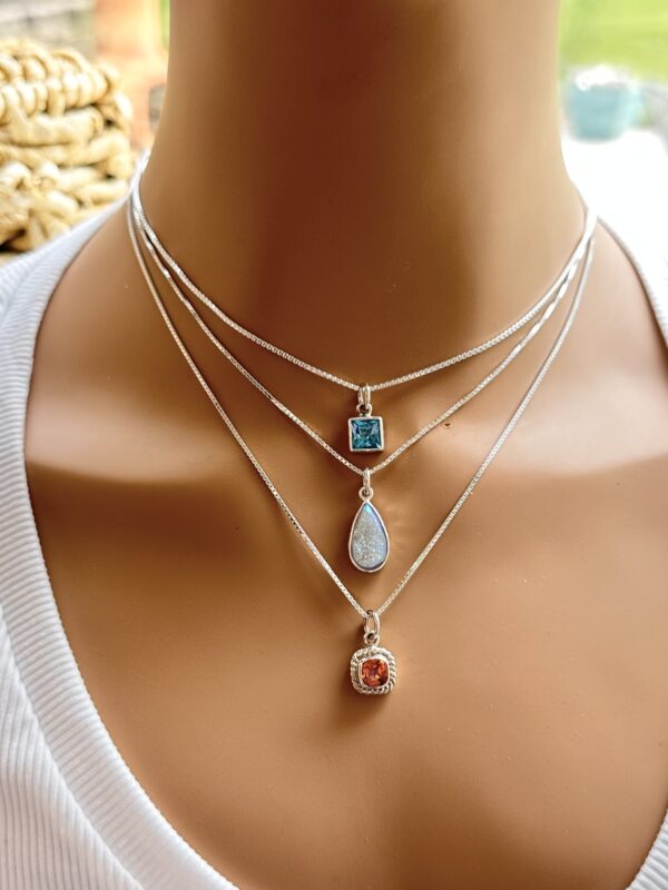 Delicate SI Opal Pear Drusy Pendant - Image 3