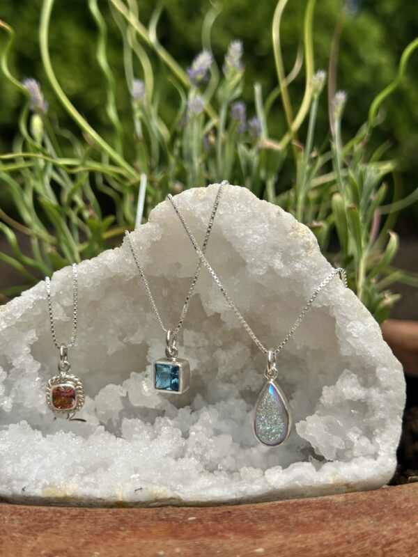 Delicate Blue Topaz Pendant - Image 5